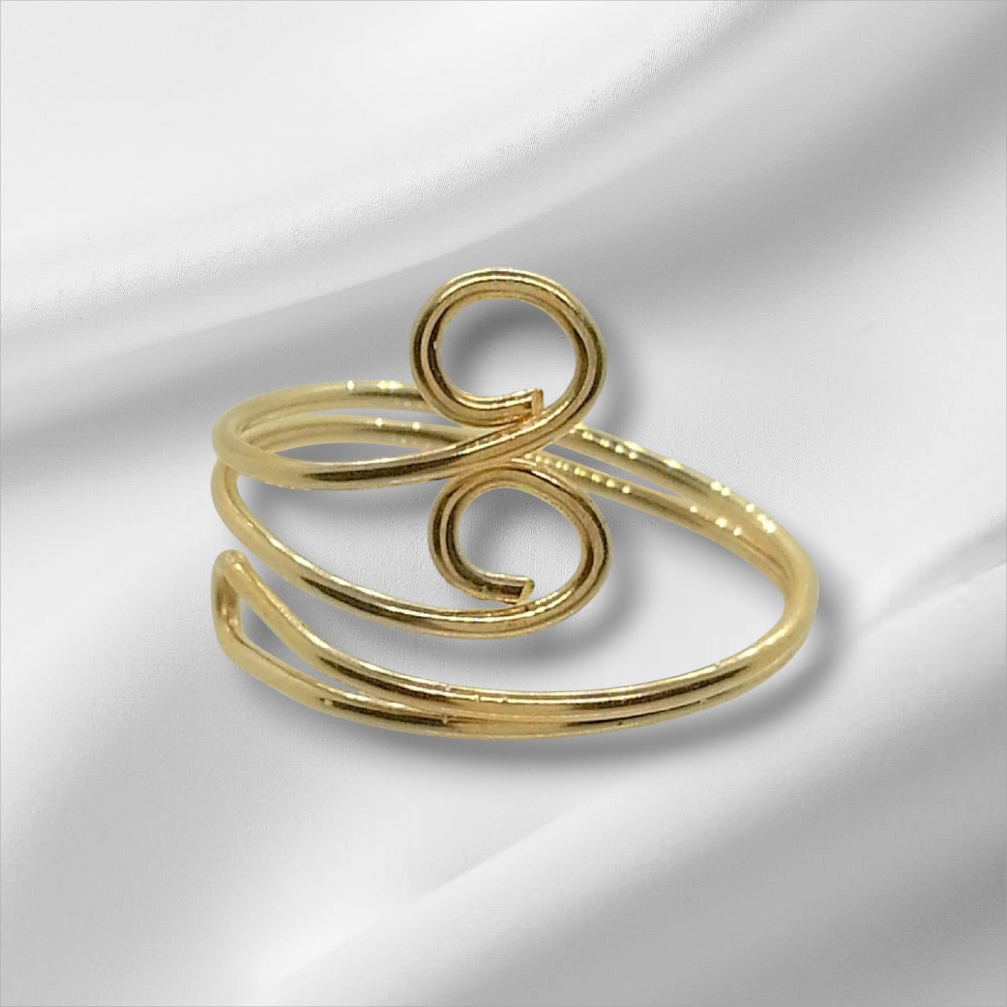 14K Gold Filled or Sterling Silver Swirl Toe Ring - Adjustable