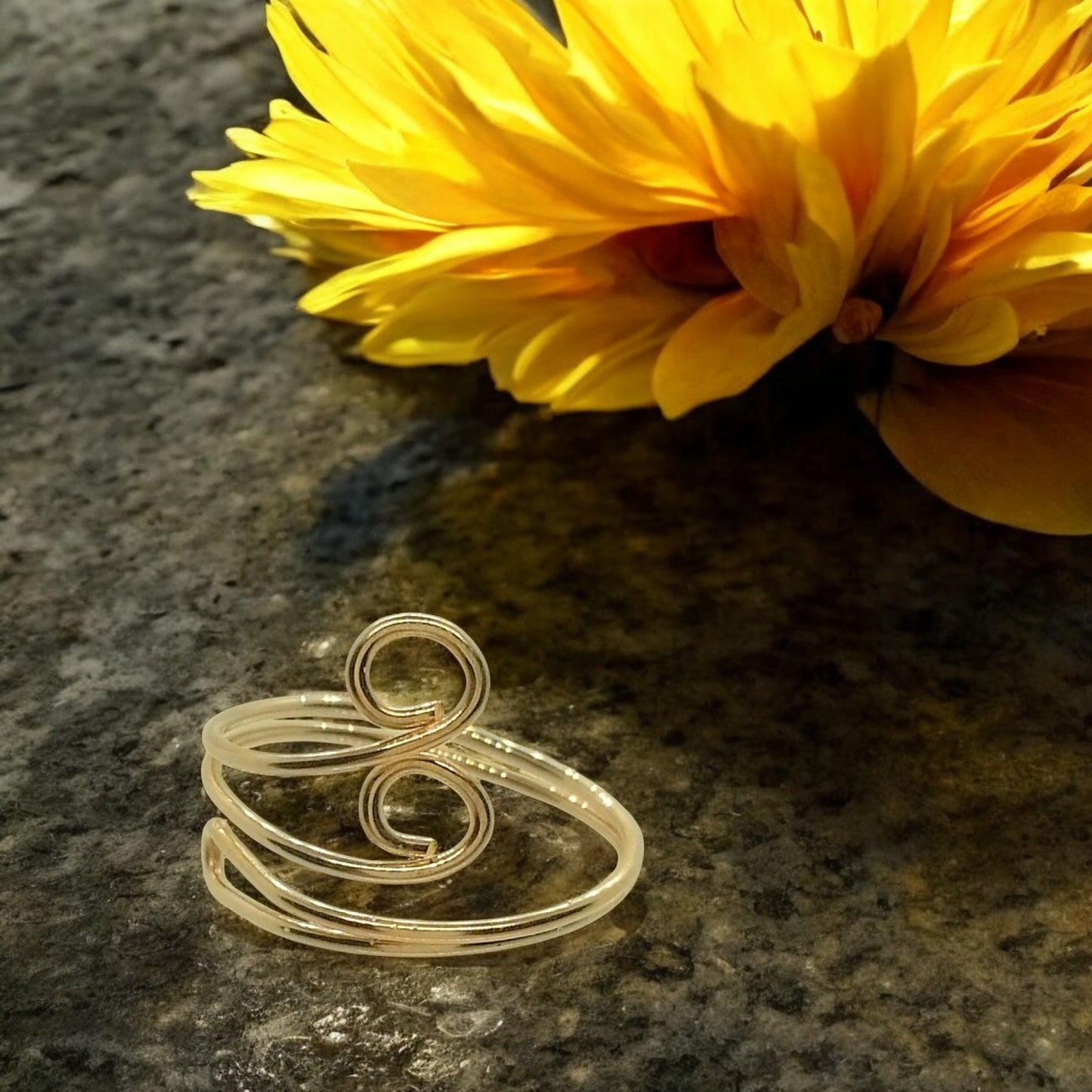 14K Gold Filled or Sterling Silver Swirl Toe Ring - Adjustable