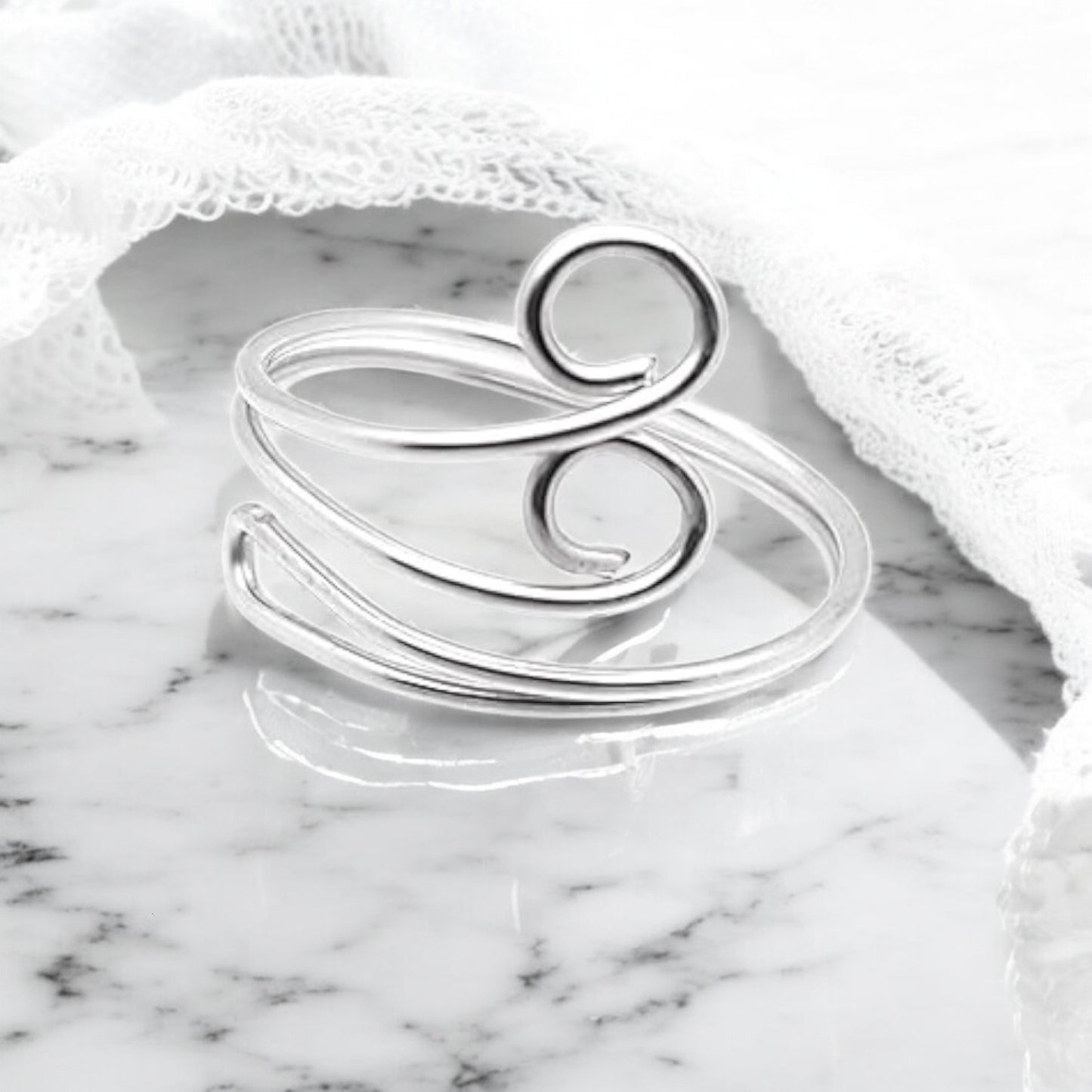 14K Gold Filled or Sterling Silver Swirl Toe Ring - Adjustable