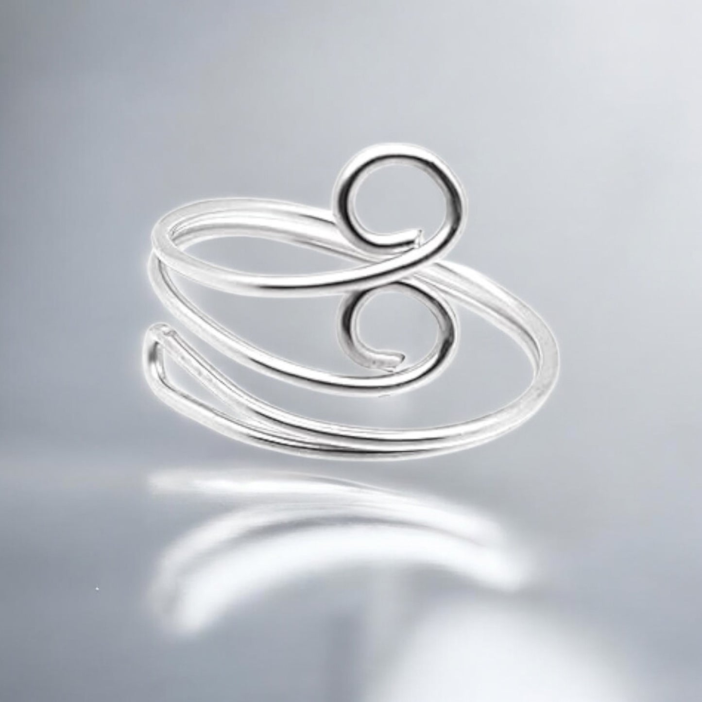14K Gold Filled or Sterling Silver Swirl Toe Ring - Adjustable
