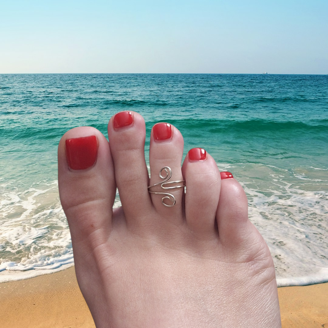 Toe Ring - 14 k Gold Filled or Sterling Silver - Adjustable