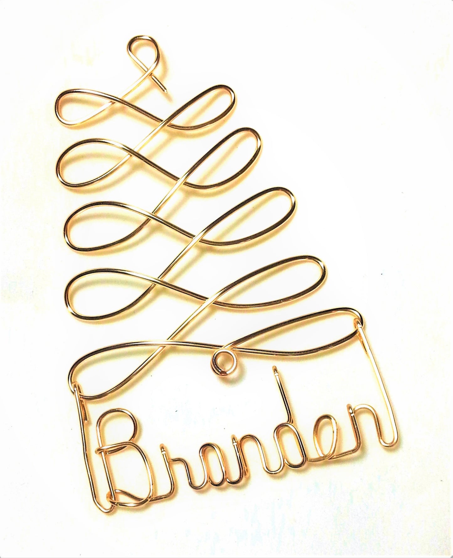 Personalized Christmas Ornament Tree, Gold ANY NAME Designed