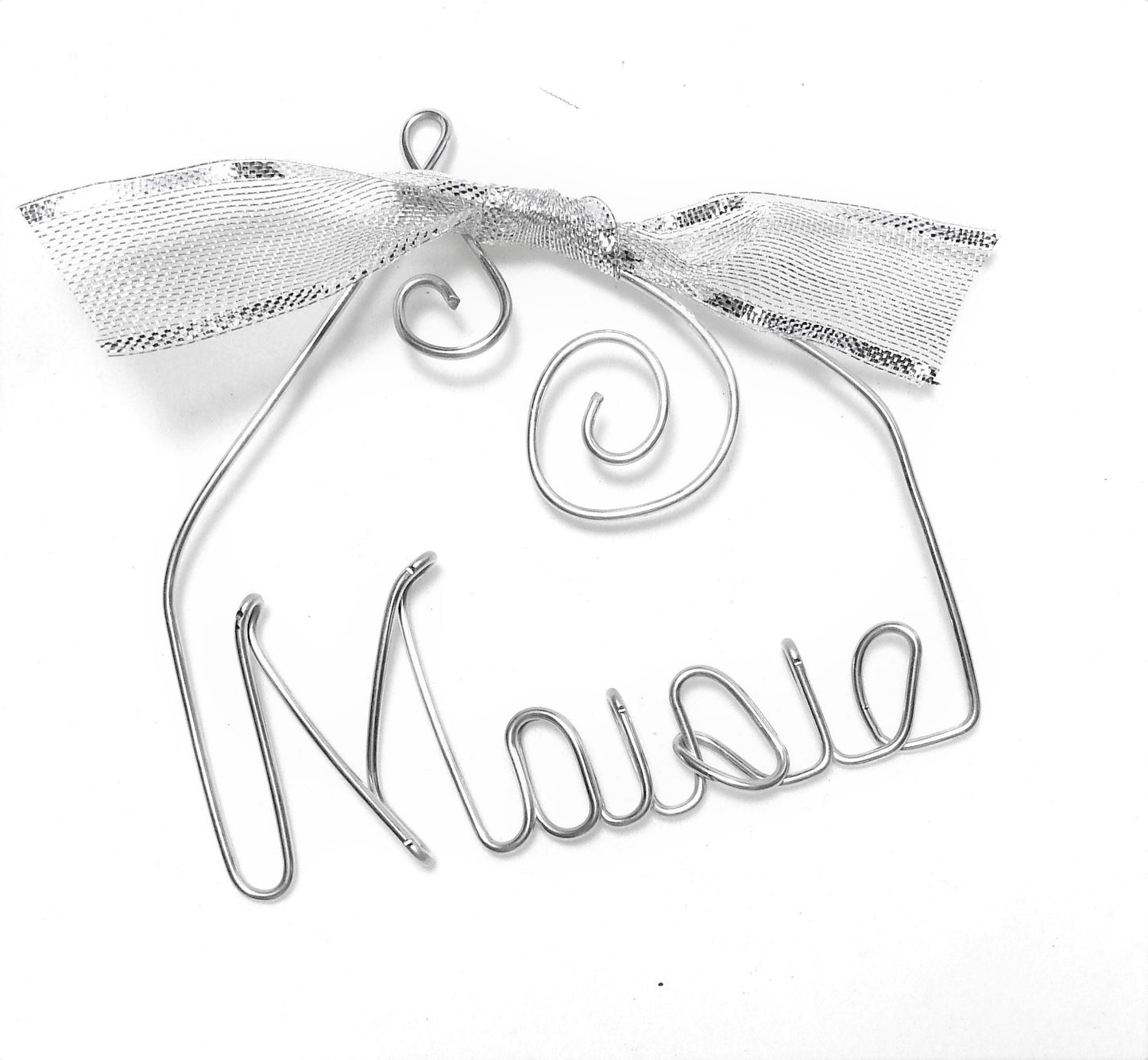 Personalized Christmas Ornament, Silver ANY NAME Designed - Handcrafted
