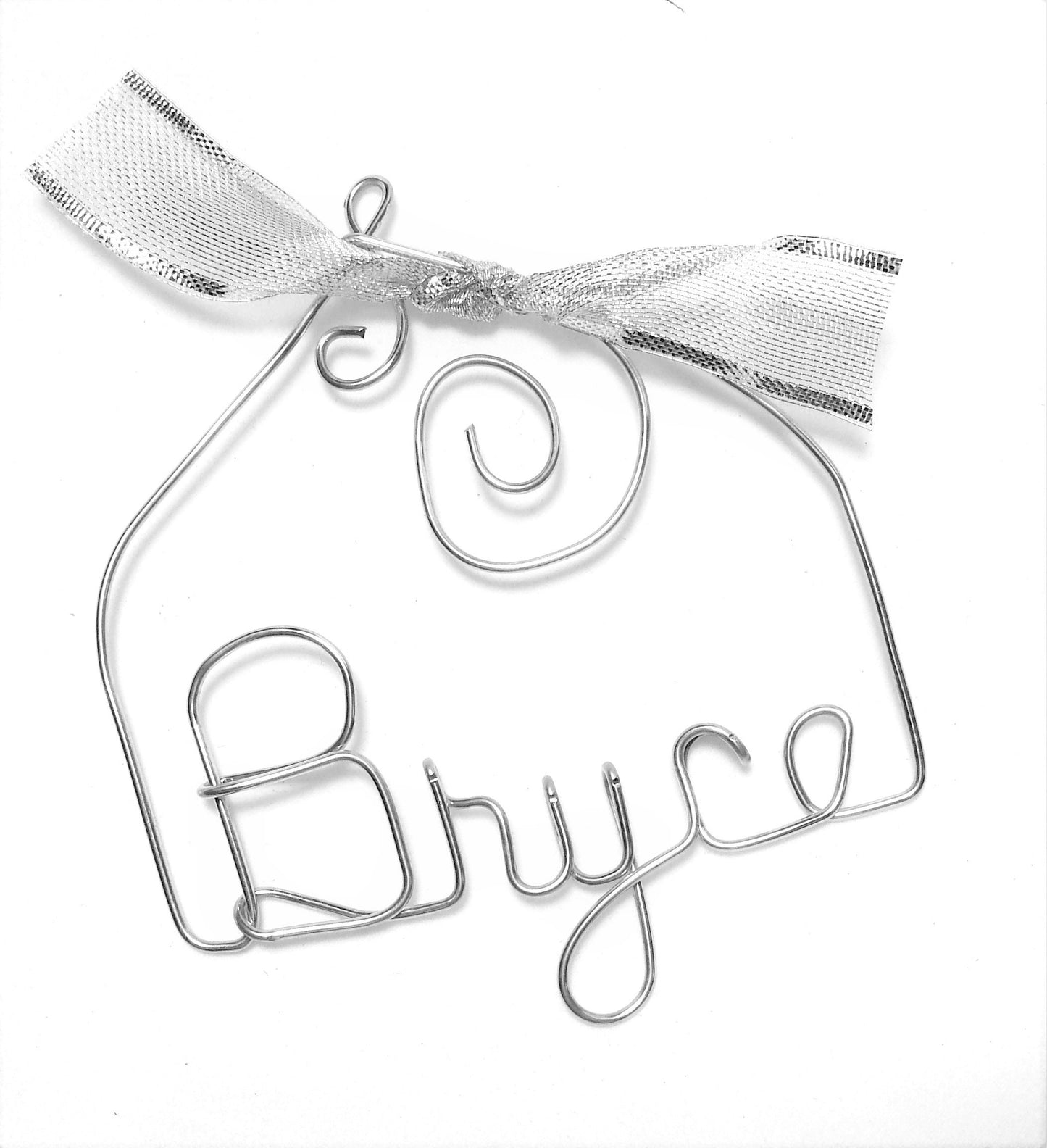 Personalized Christmas Ornament, Silver ANY NAME Designed - Handcrafted