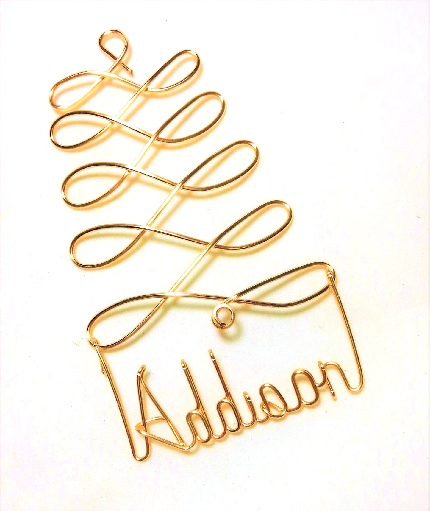 Personalized Christmas Ornament Tree, Gold ANY NAME Designed