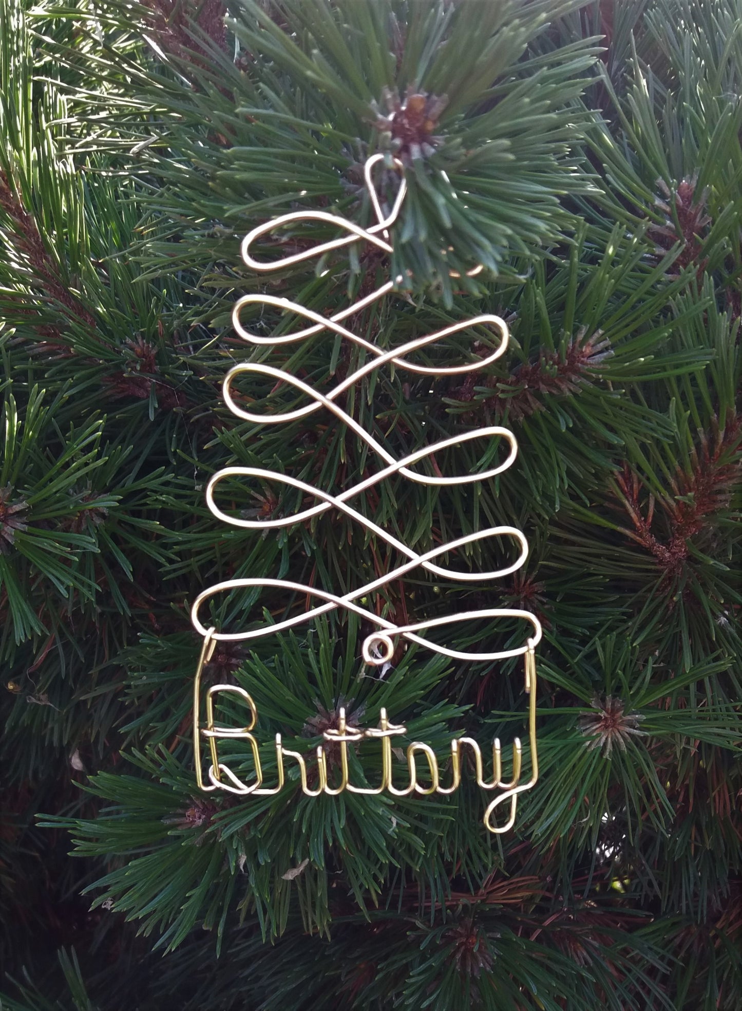 Personalized Christmas Ornament Tree, Gold ANY NAME Designed