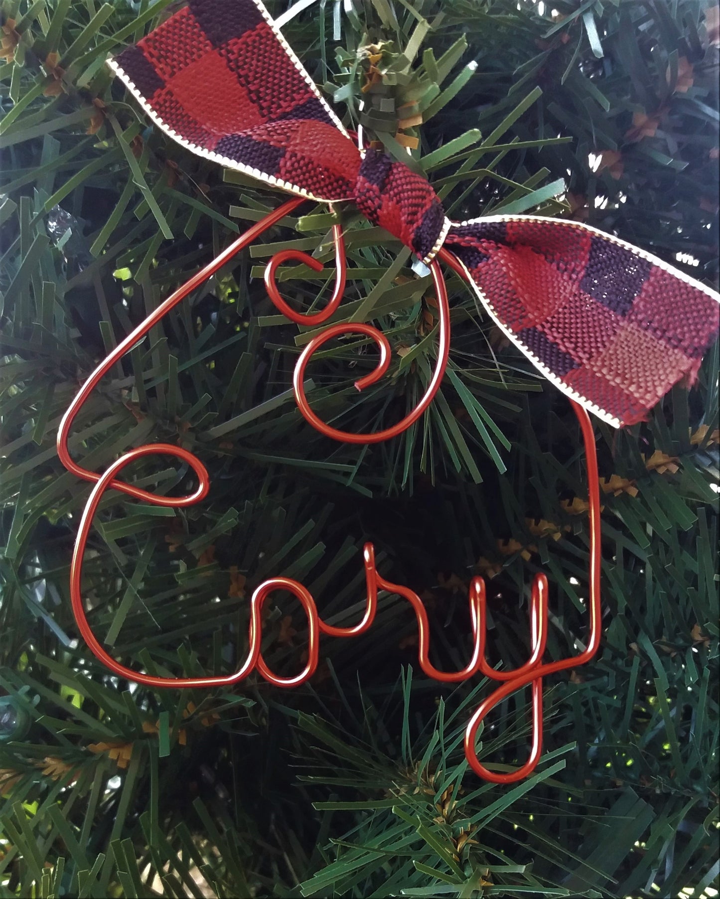 Personalized Christmas Ornament, Red ANY NAME Designed
