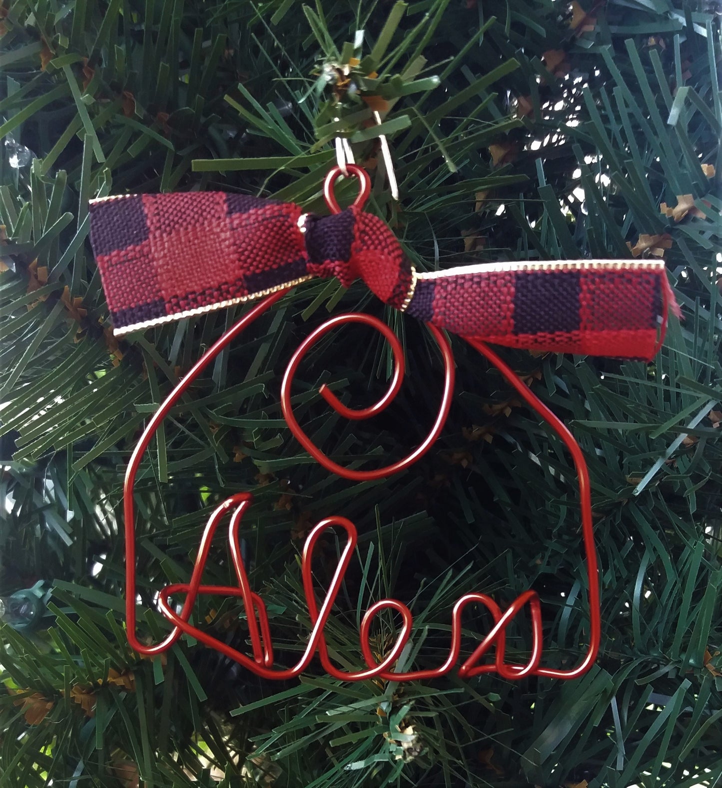 Personalized Christmas Ornament, Red ANY NAME Designed