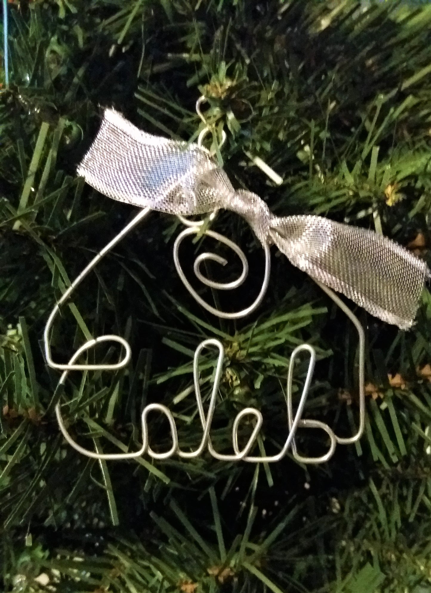 Personalized Christmas Ornament, Silver ANY NAME Designed - Handcrafted