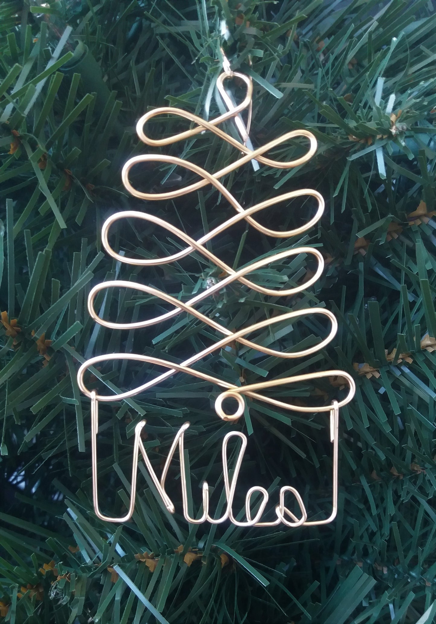 Personalized Christmas Ornament Tree, Gold ANY NAME Designed