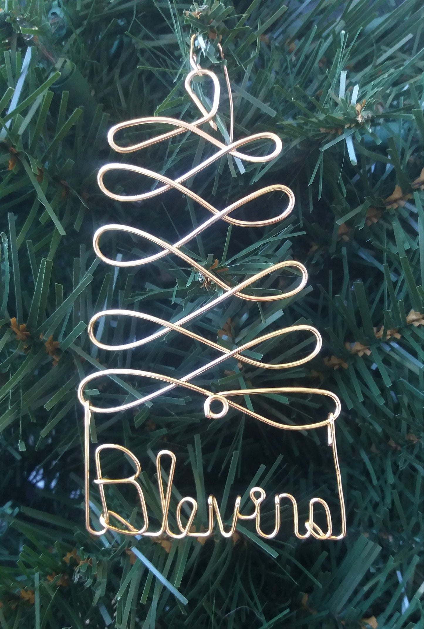 Personalized Christmas Ornament Tree, Gold ANY NAME Designed