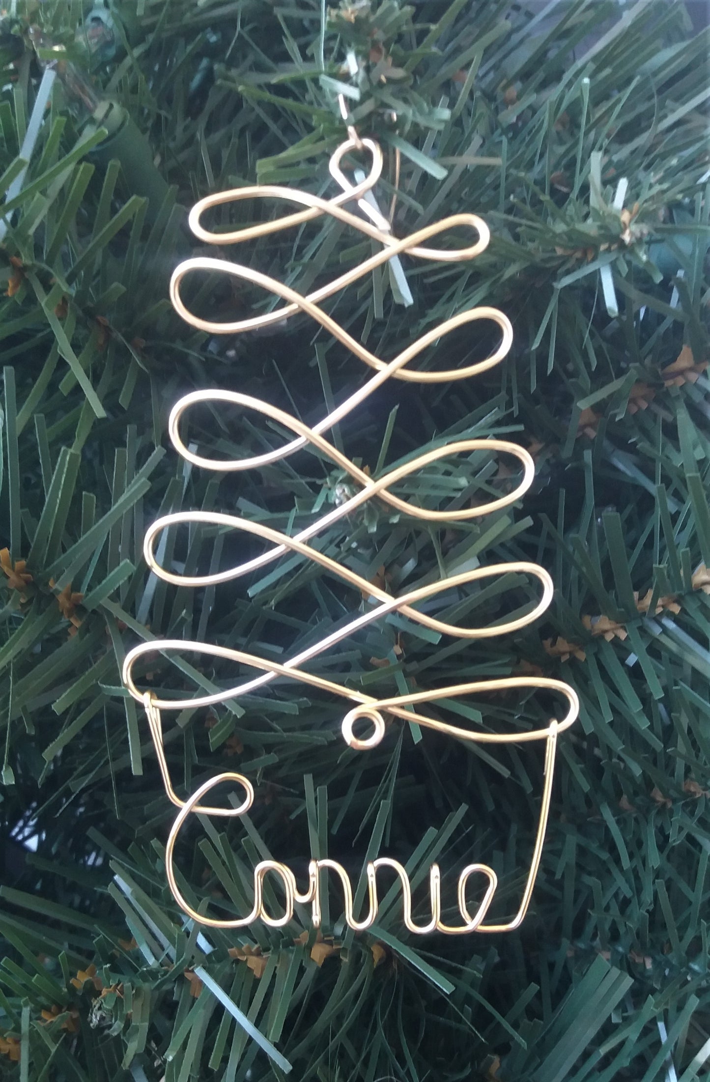 Personalized Christmas Ornament Tree, Gold ANY NAME Designed