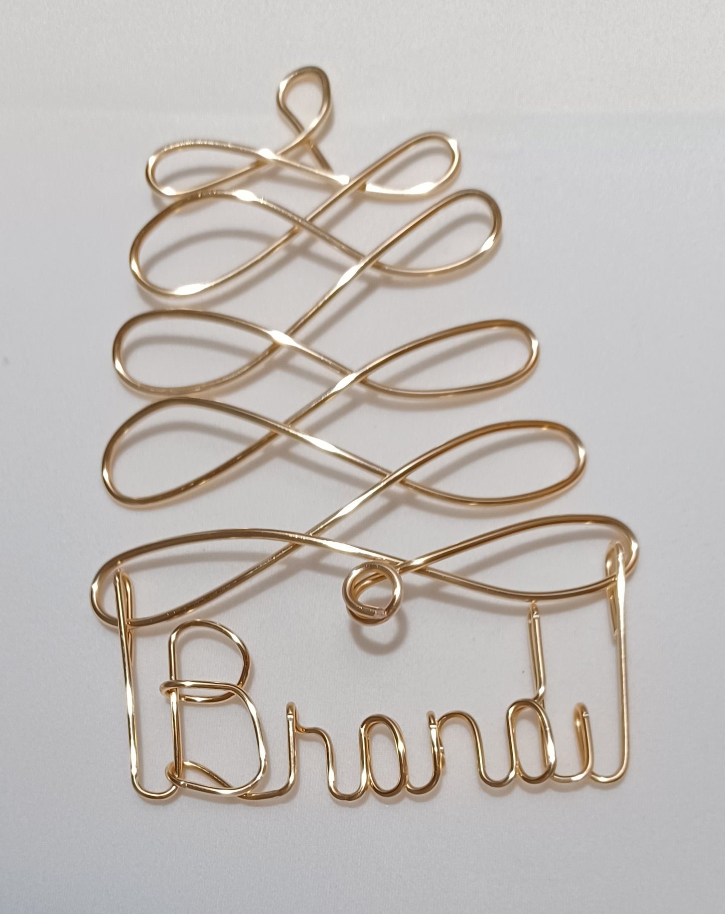 Personalized Christmas Ornament Tree, Gold ANY NAME Designed