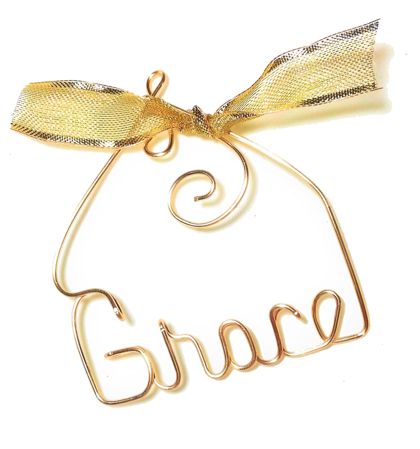 Personalized Christmas Ornament, Gold ANY NAME Designed - Handcrafted