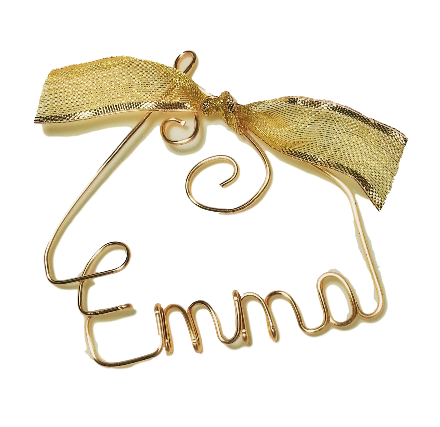 Personalized Christmas Ornament, Gold ANY NAME Designed - Handcrafted