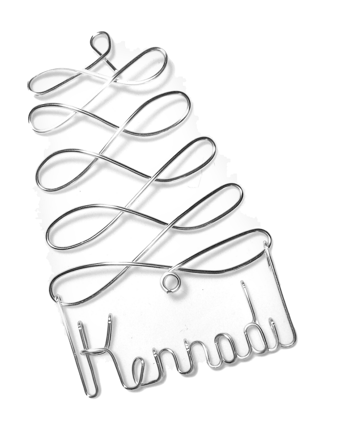 Name - Personalized Christmas Ornament Tree, Silver ANY NAME Designed