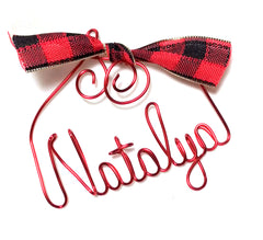Personalized Christmas Ornament, Red  ANY NAME Designed
