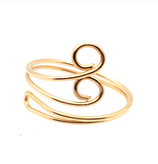 14K Gold Filled or Sterling Silver Swirl Toe Ring - Adjustable
