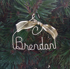 Personalized Christmas Ornament, Gold ANY NAME Designed - Handcrafted